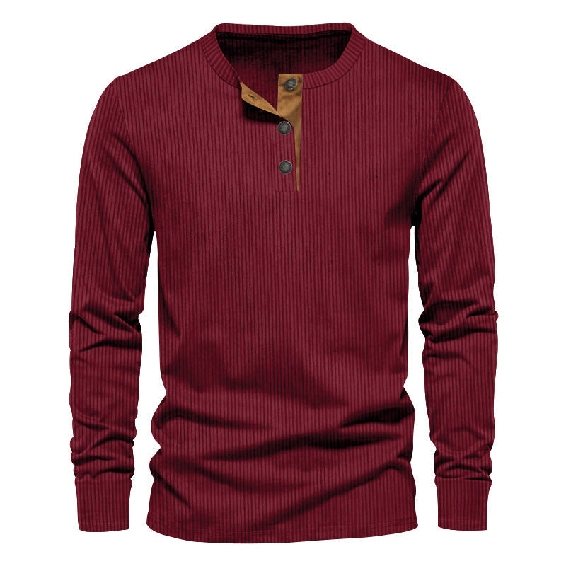 Dwaine - Camicia casual uomo in velluto a coste a maniche lunghe