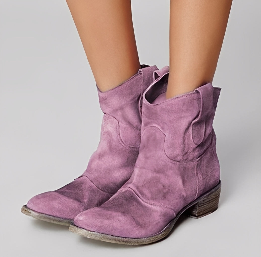Adaline - Stivali da cowboy vintage con tacco basso per donne