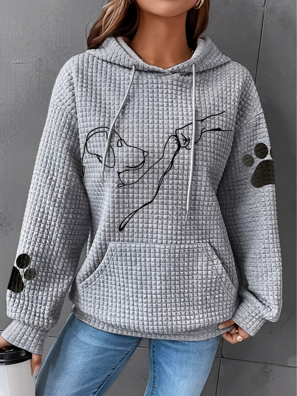 Berenice - Calda felpa con cappuccio stampata per donne