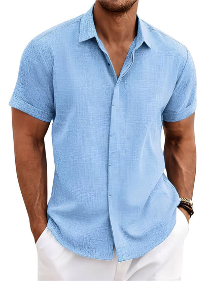Caelum - Camicia uomo semplice e casual a maniche corte