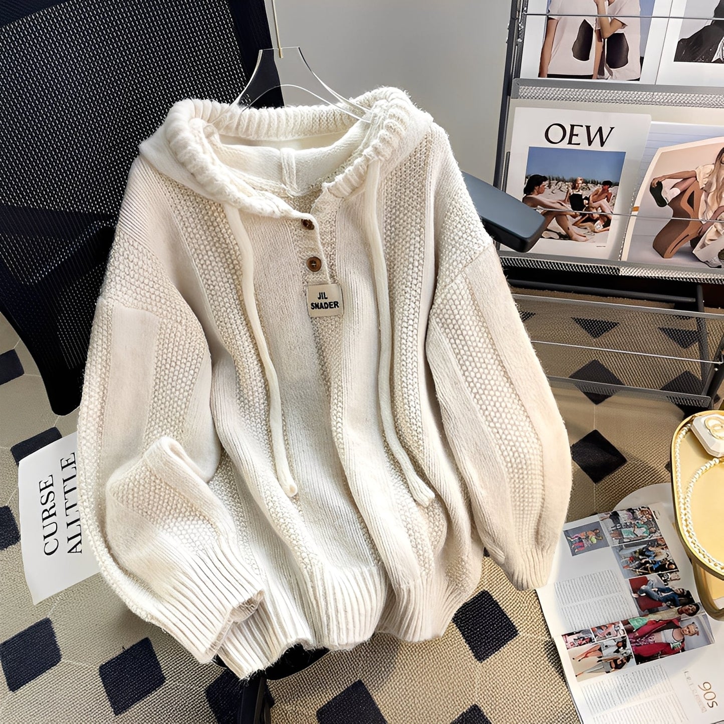Haylee - Felpa casual con cappuccio e bottoni per donne