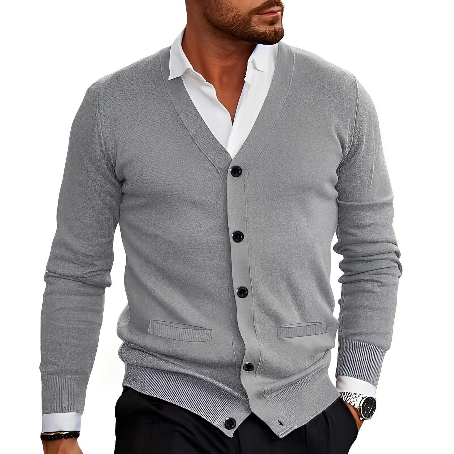 Kyler - Cardigan elegante con bottoni per uomo