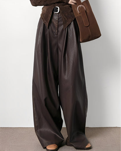 Lora - Tradizionali pantaloni in pelle a vita alta per donne
