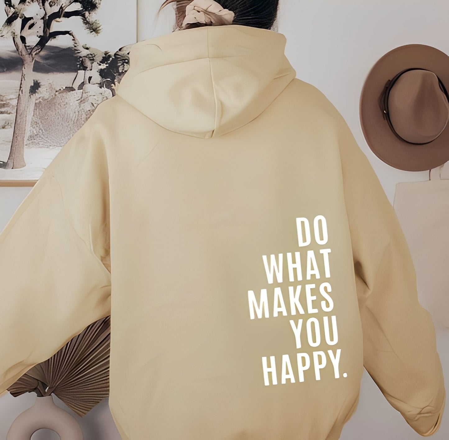 Adrienne - Felpa con cappuccio chic con scritta per donne