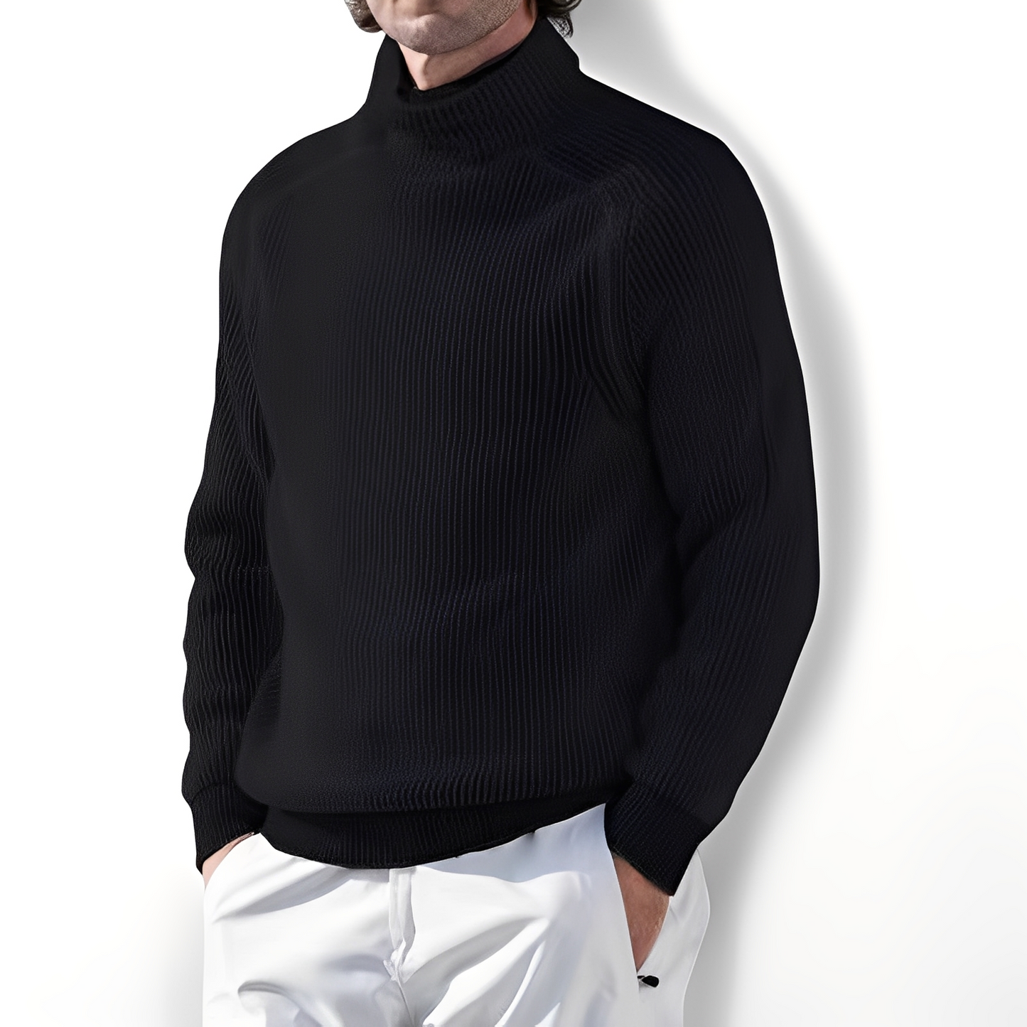 Jarrett - Maglione in cashmere informale con collo alto per uomo