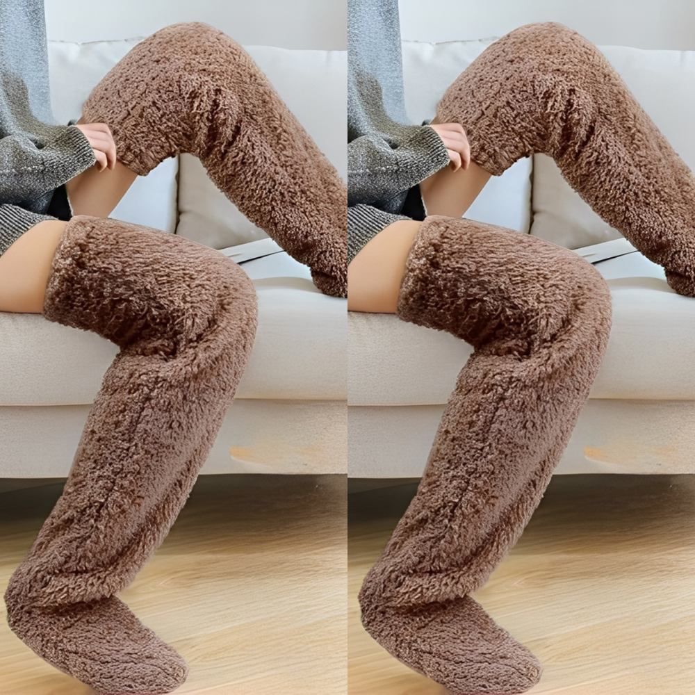 Camellia - Calde calze invernali sopra il ginocchio per donne