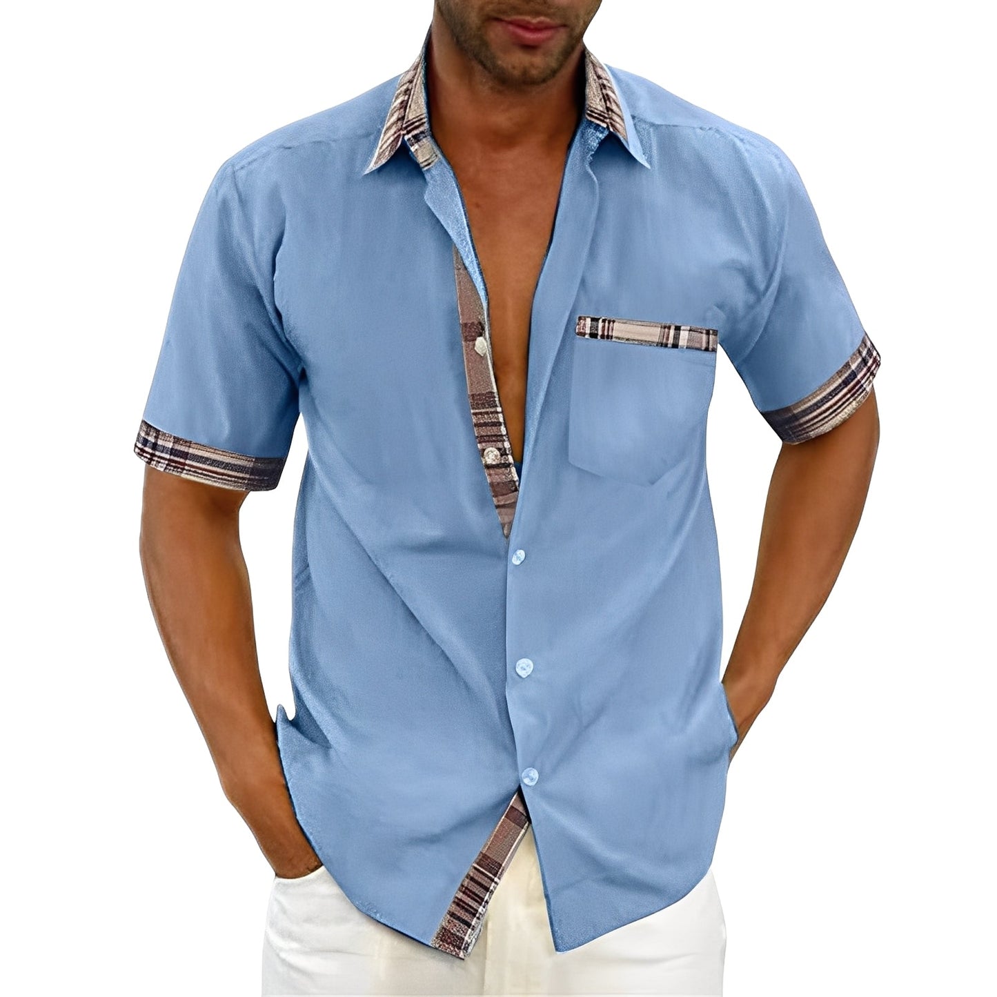 Marvin - Camicia Casual a Maniche Corte per Uomini