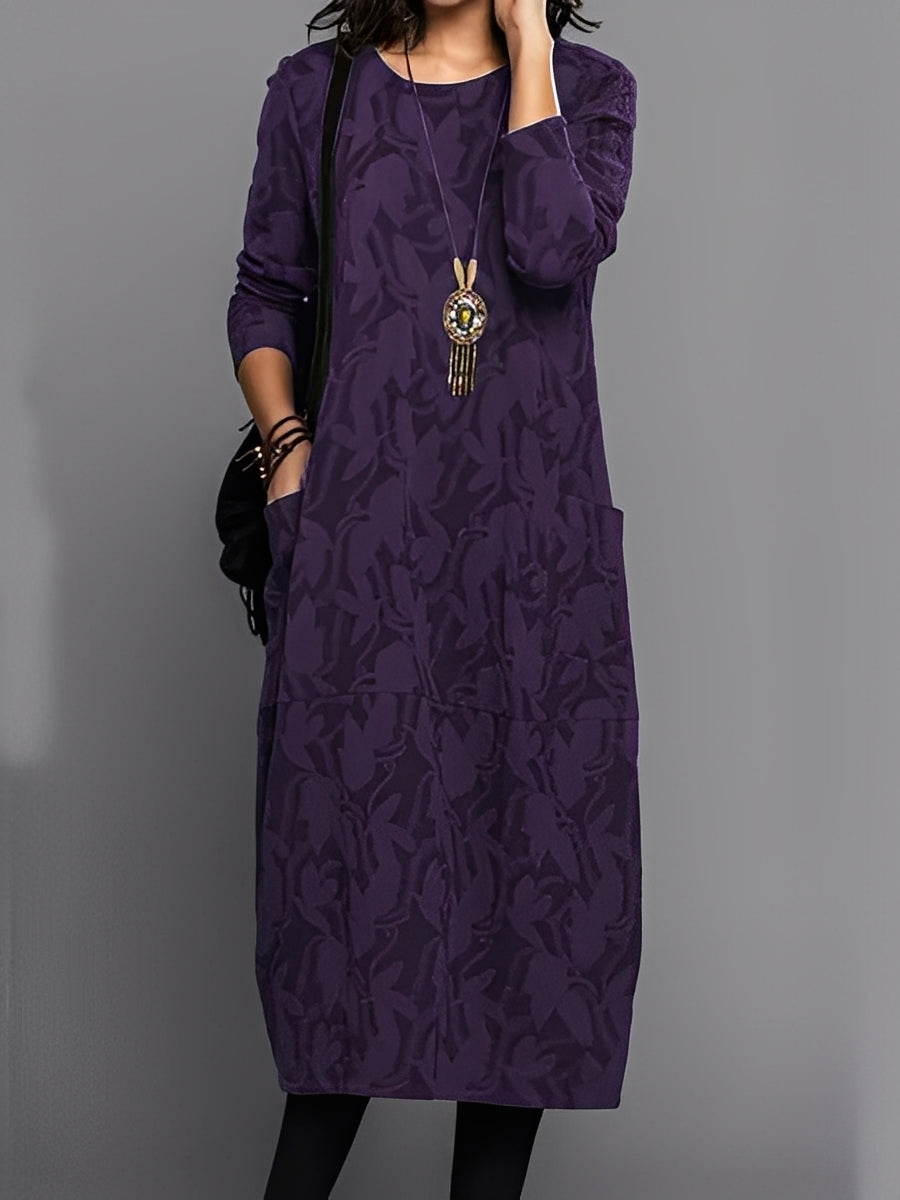 Kadence - Elegante vestito a maniche lunghe con fantasia per donne