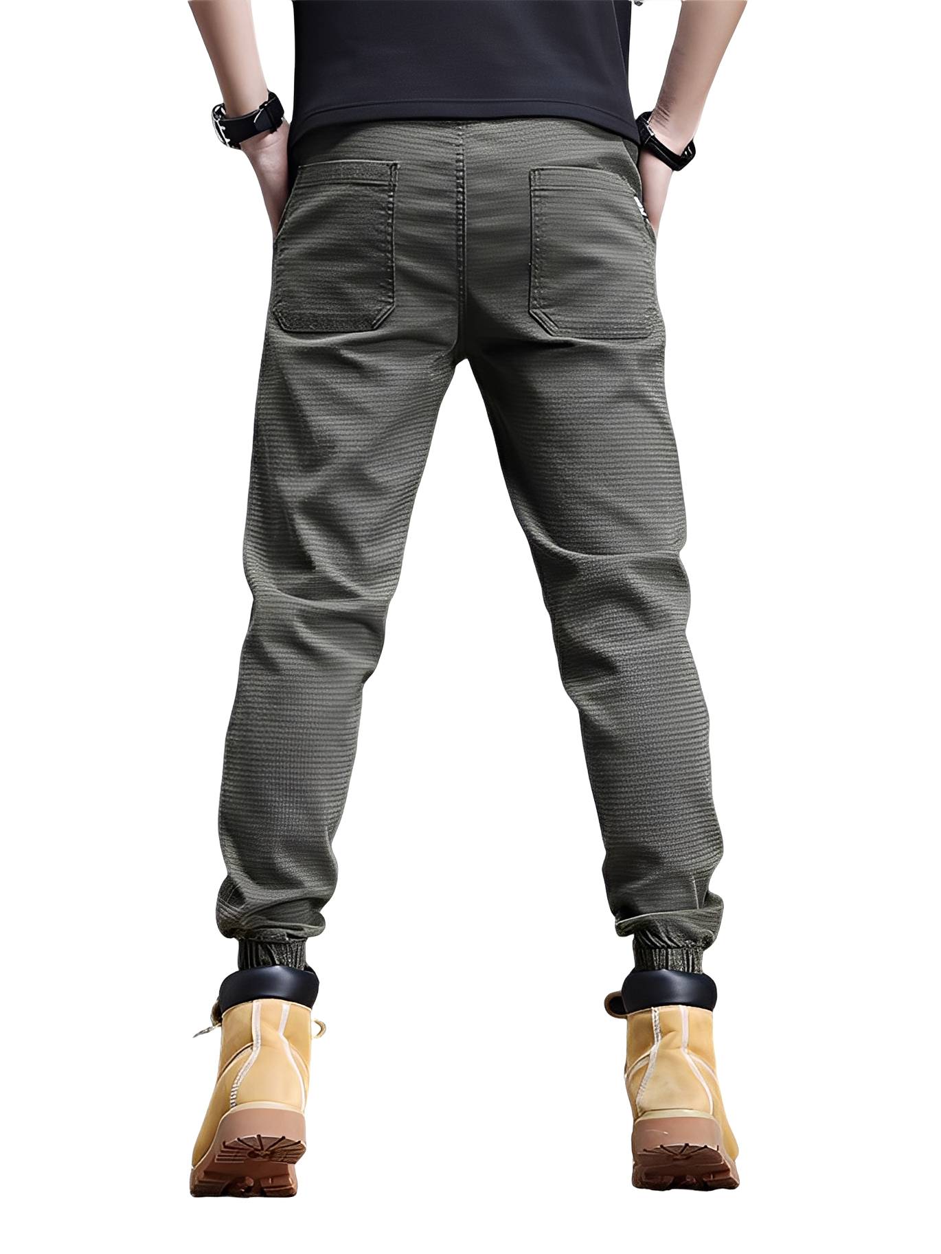 Alvin - Eleganti pantaloni da jogging elasticizzati con cordino per uomini