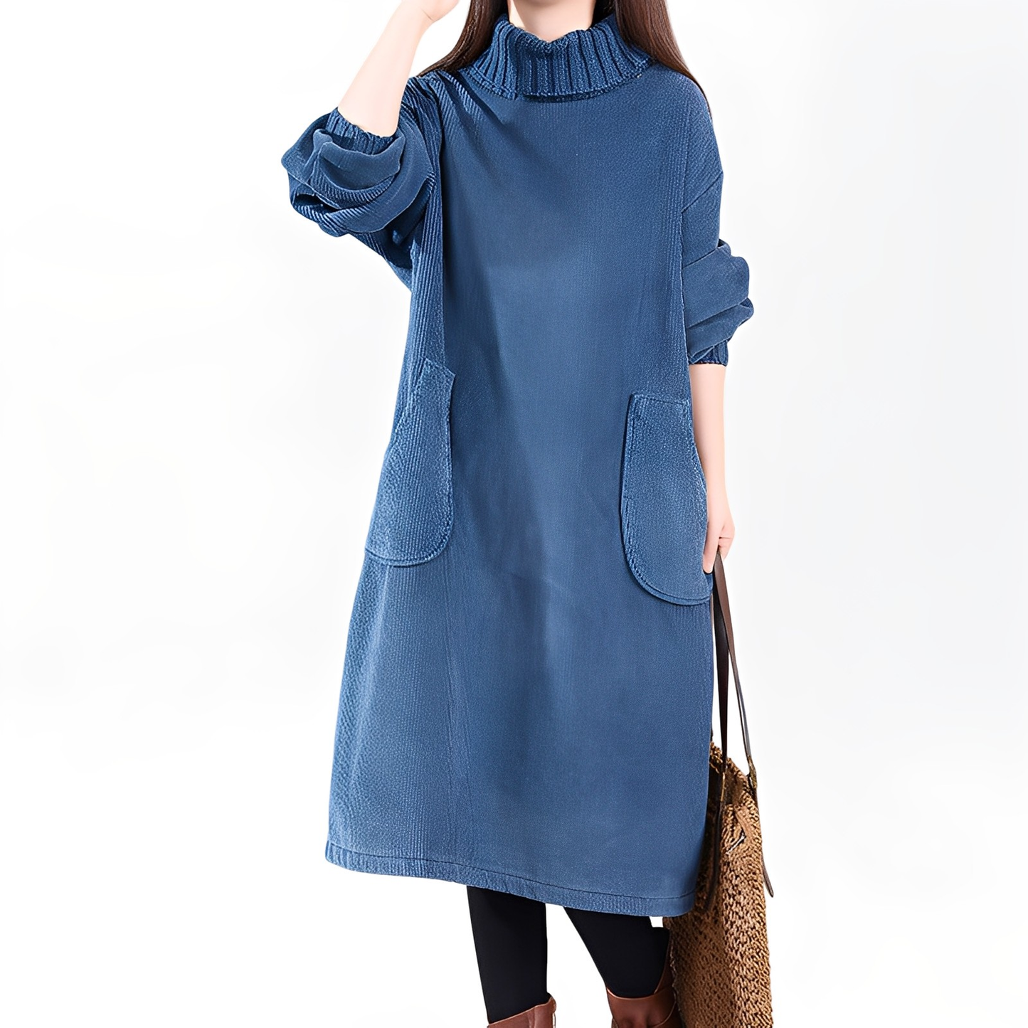 Elouise - Vestito di velluto a coste con tasche per donne
