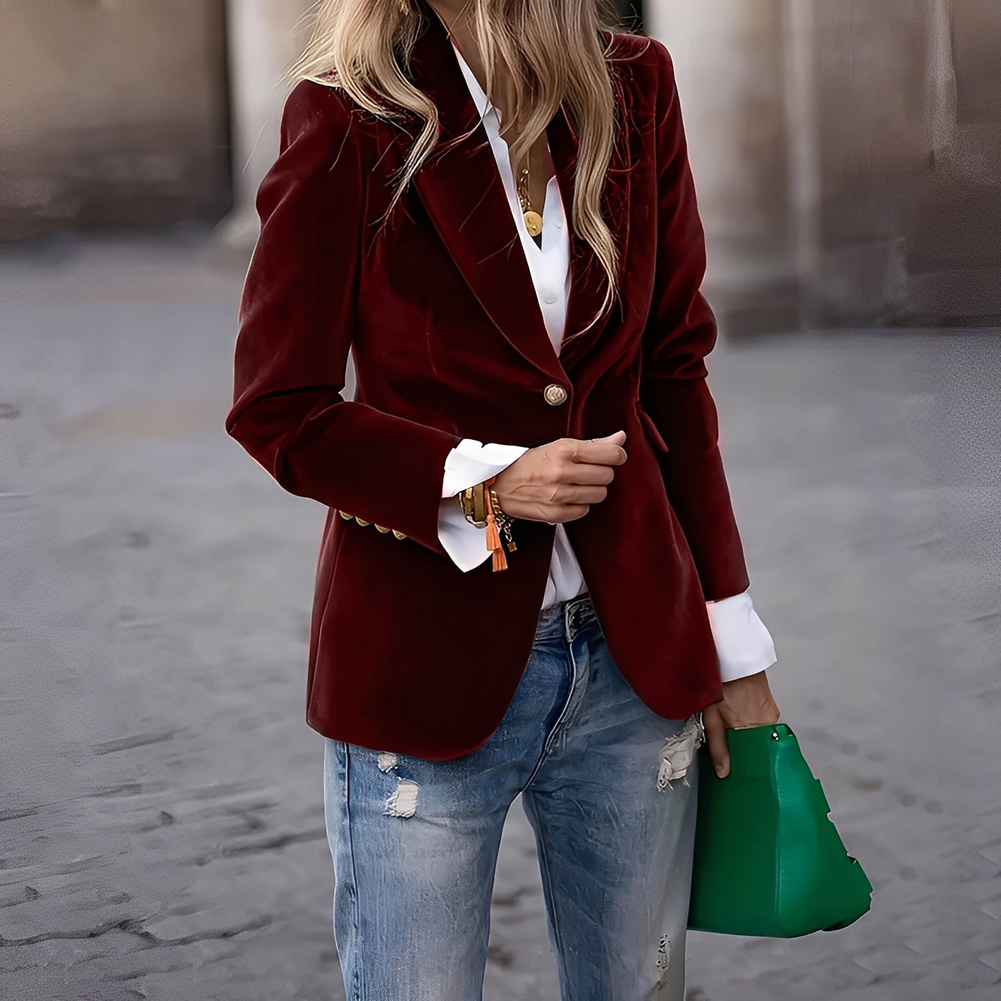 Alise - Raffinato blazer in velluto aderente per donne