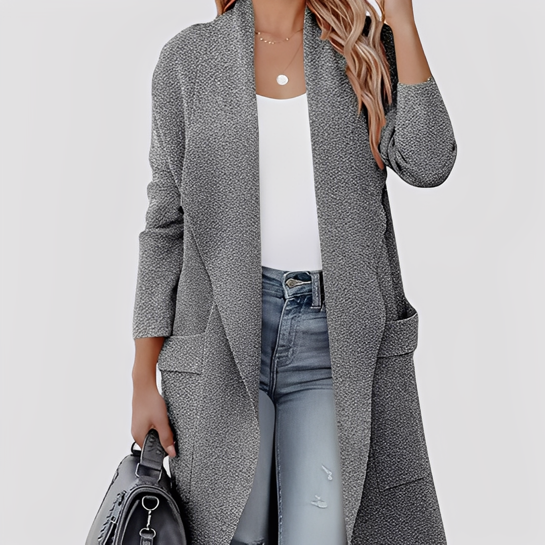 Chantal - Cardigan lungo in tweed casual per donne