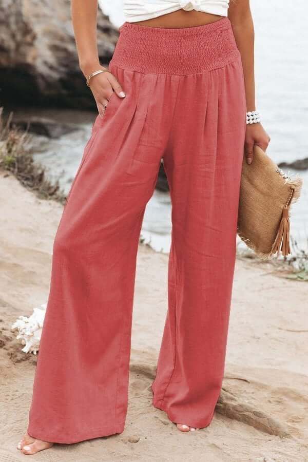 Quinley - Pantaloni Elasticizzati in Lino