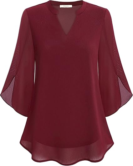 Brianna - Blusa a Maniche Split con Movimento Elegante