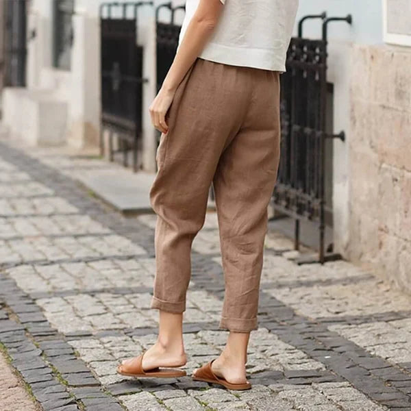 Ember - Pantaloni ampi in lino e cotone