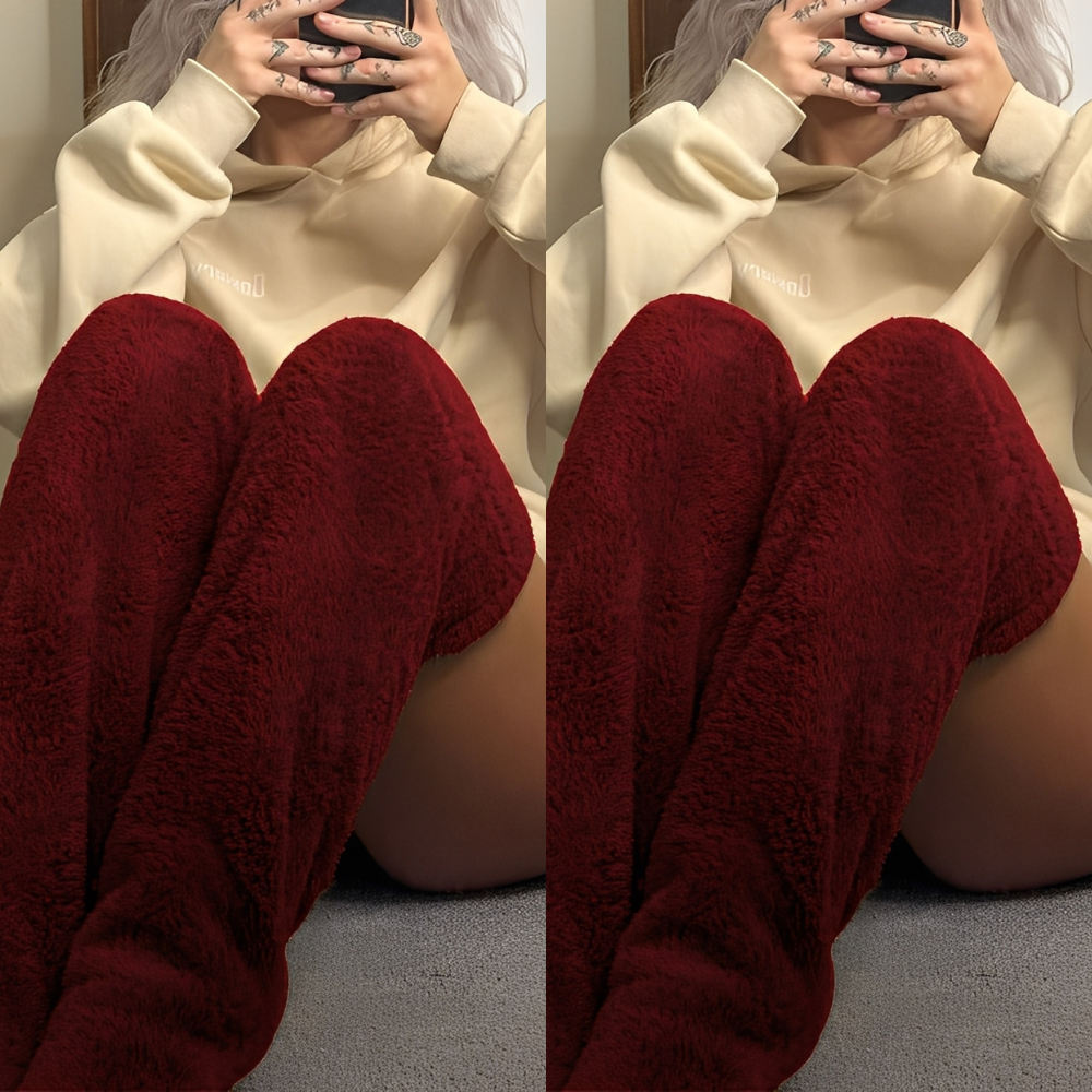 Camellia - Calde calze invernali sopra il ginocchio per donne