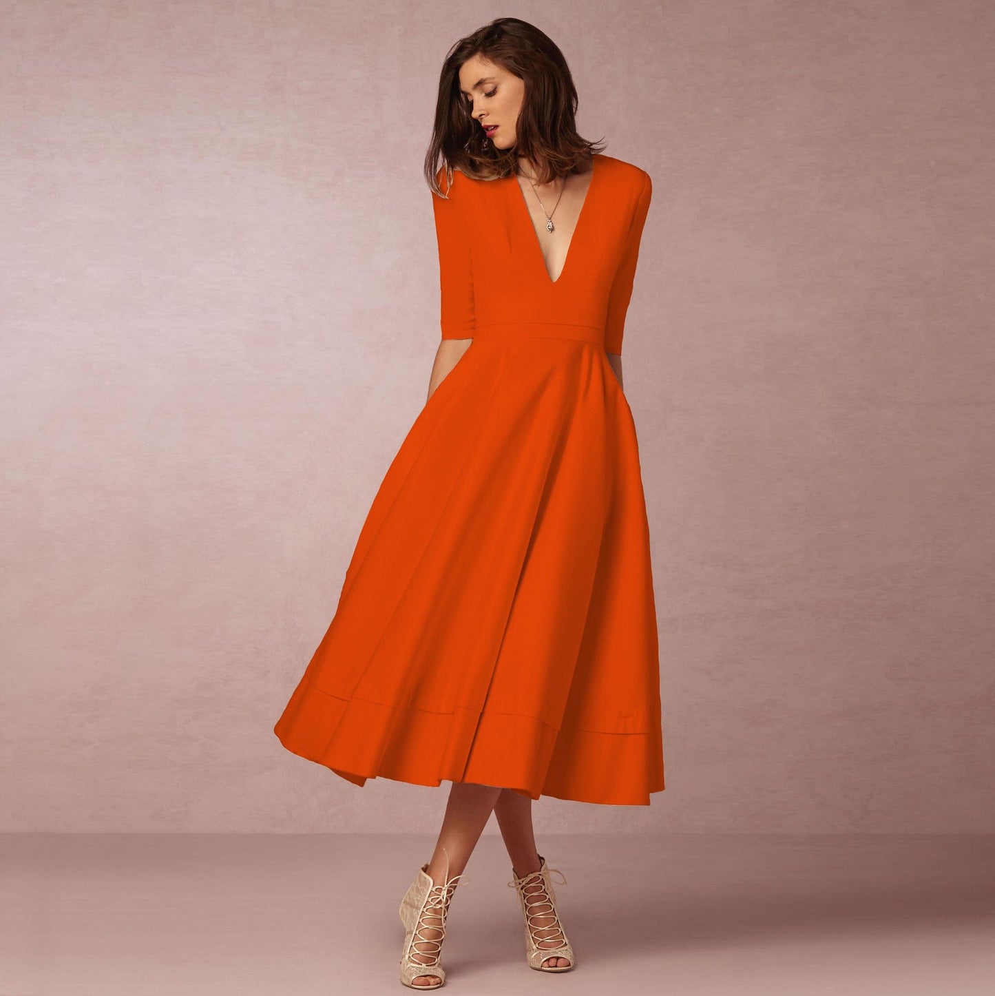 Sharise - Vestito casual con scollo a V per donne