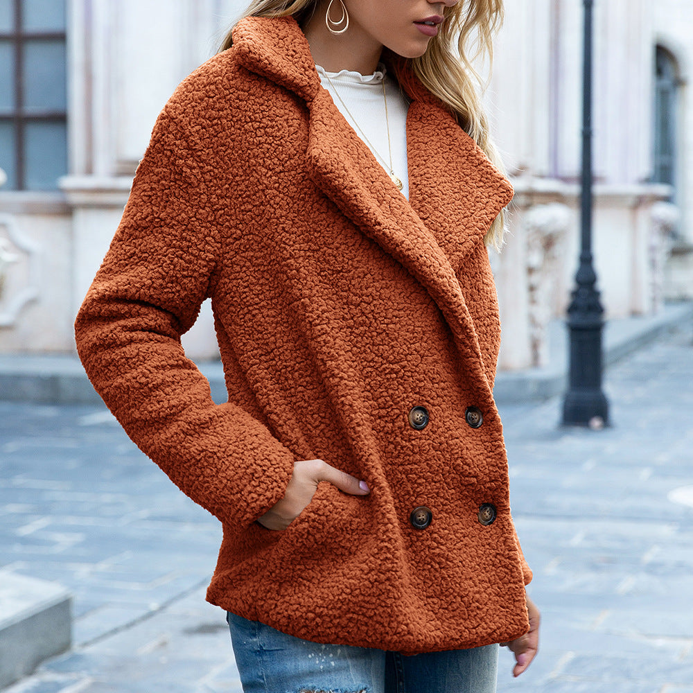 Brianna - Cappotto lungo e spesso con bottoni per donne