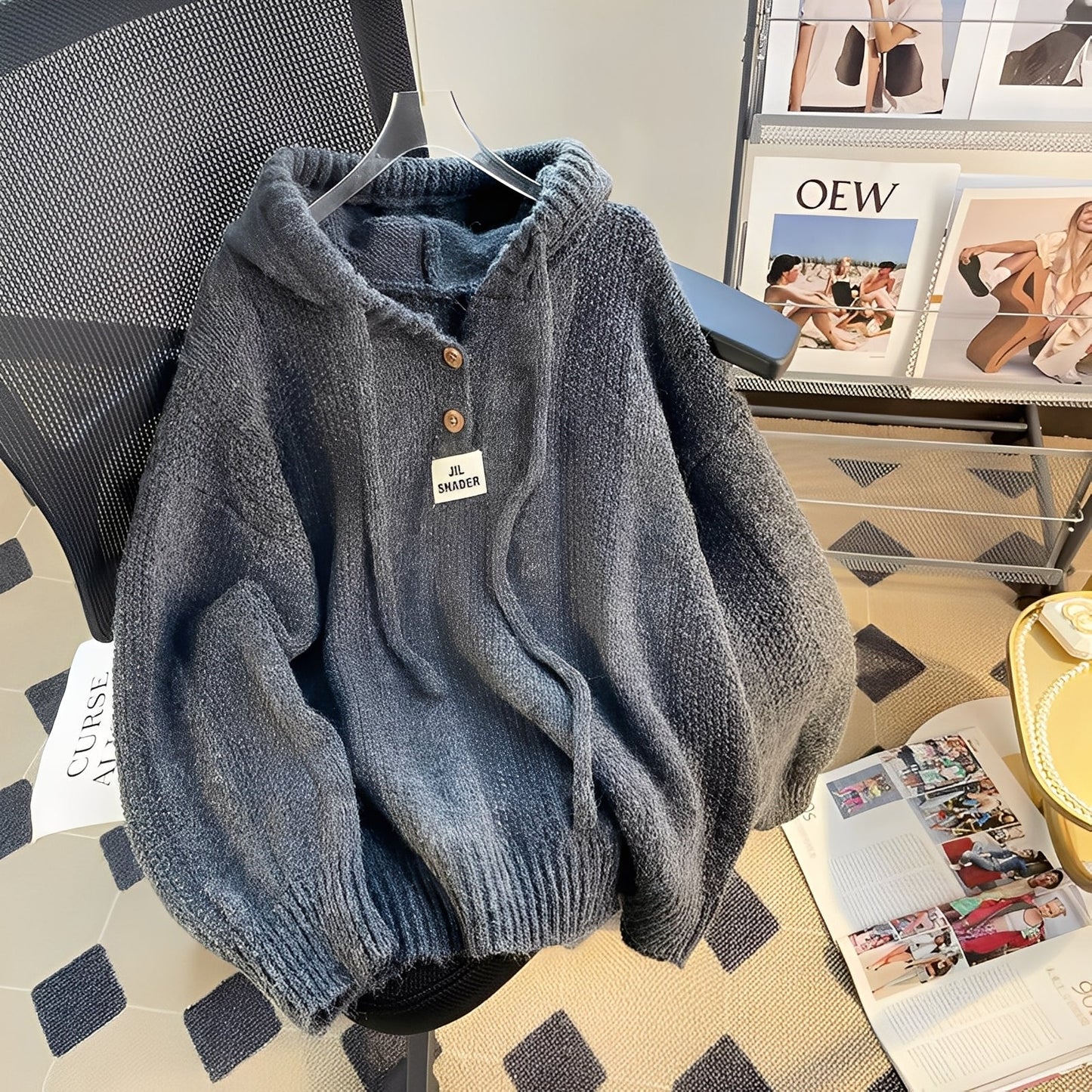 Haylee - Felpa casual con cappuccio e bottoni per donne