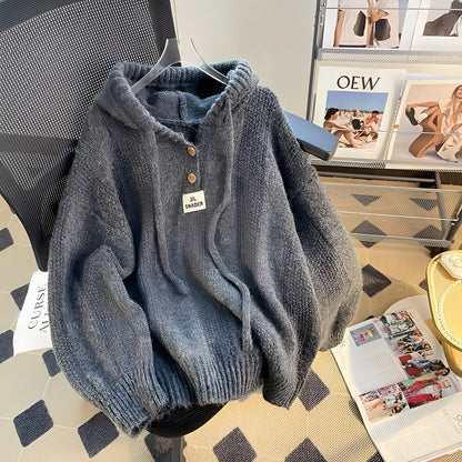Haylee - Felpa casual con cappuccio e bottoni per donne