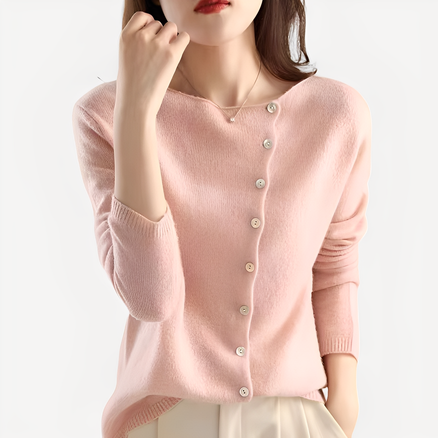 Daria - Elegante, caldo cardigan monopetto da donna