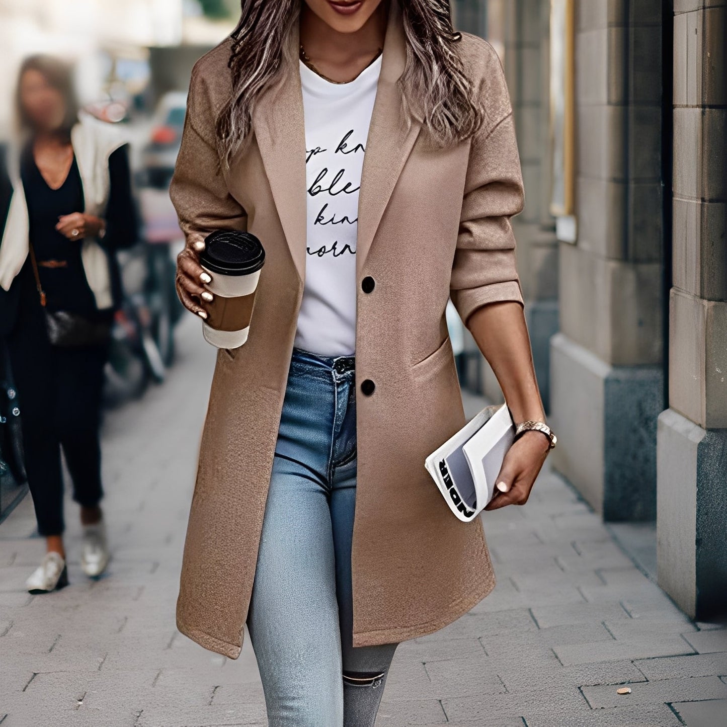 Samantha - Cappotto di lana spesso e moderno per donne