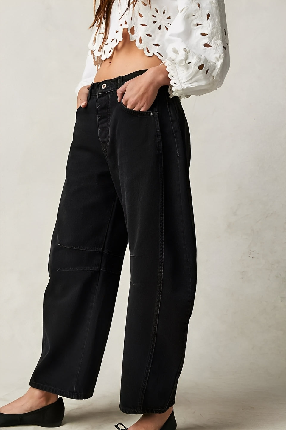 Adrienne - Barrel-Jeans classici a taglio largo per donne