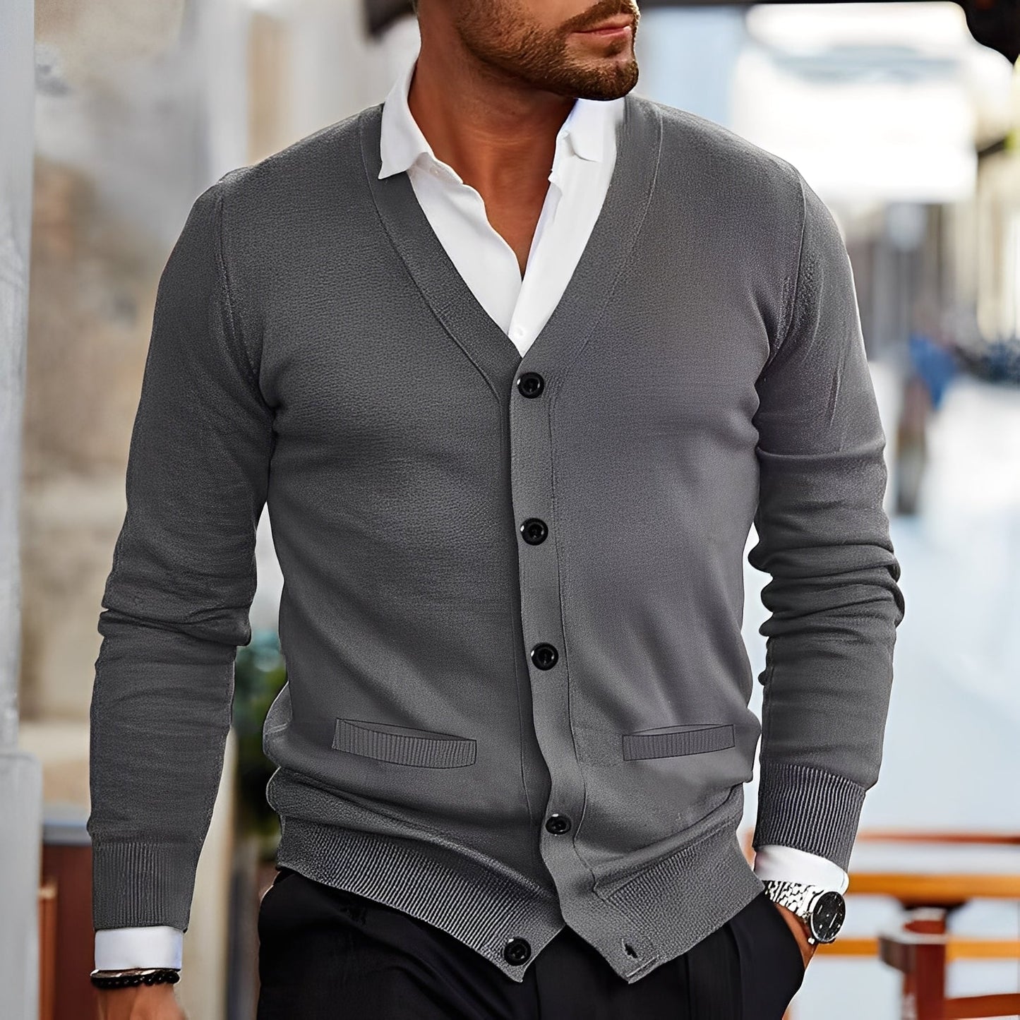 Terence - Gilet tradizionale con tasche per uomini
