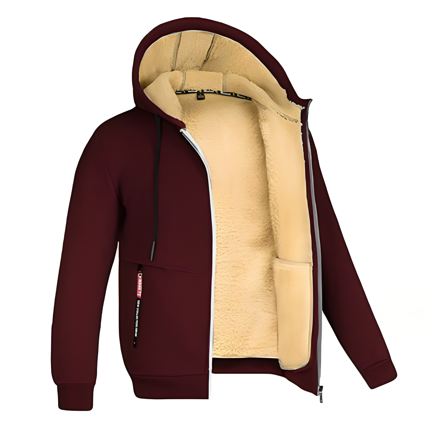 Davin - Giacca con cappuccio in pile casual per uomo