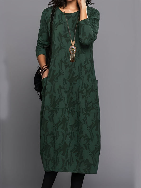 Kadence - Elegante vestito a maniche lunghe con fantasia per donne