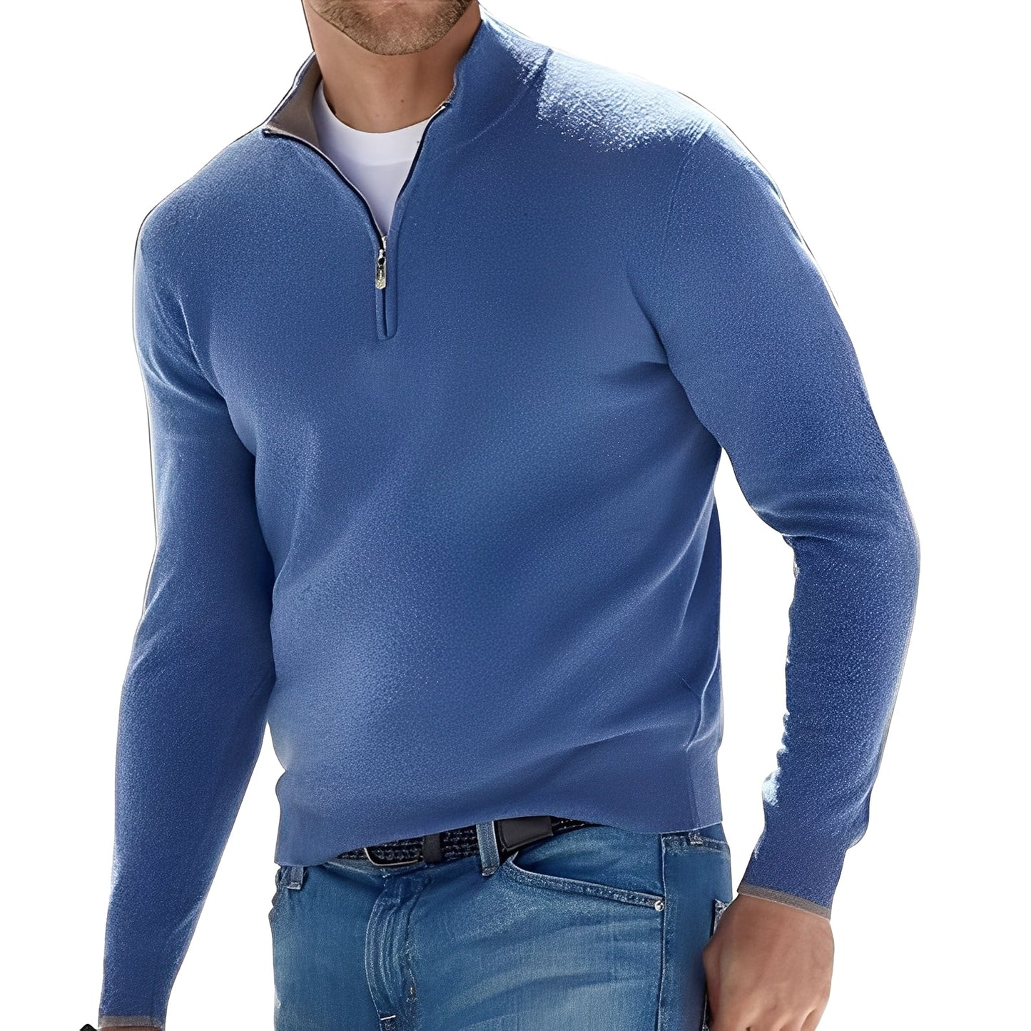 Zayne - Maglione da uomo con zip, stile casual