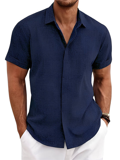 Caelum - Camicia uomo semplice e casual a maniche corte