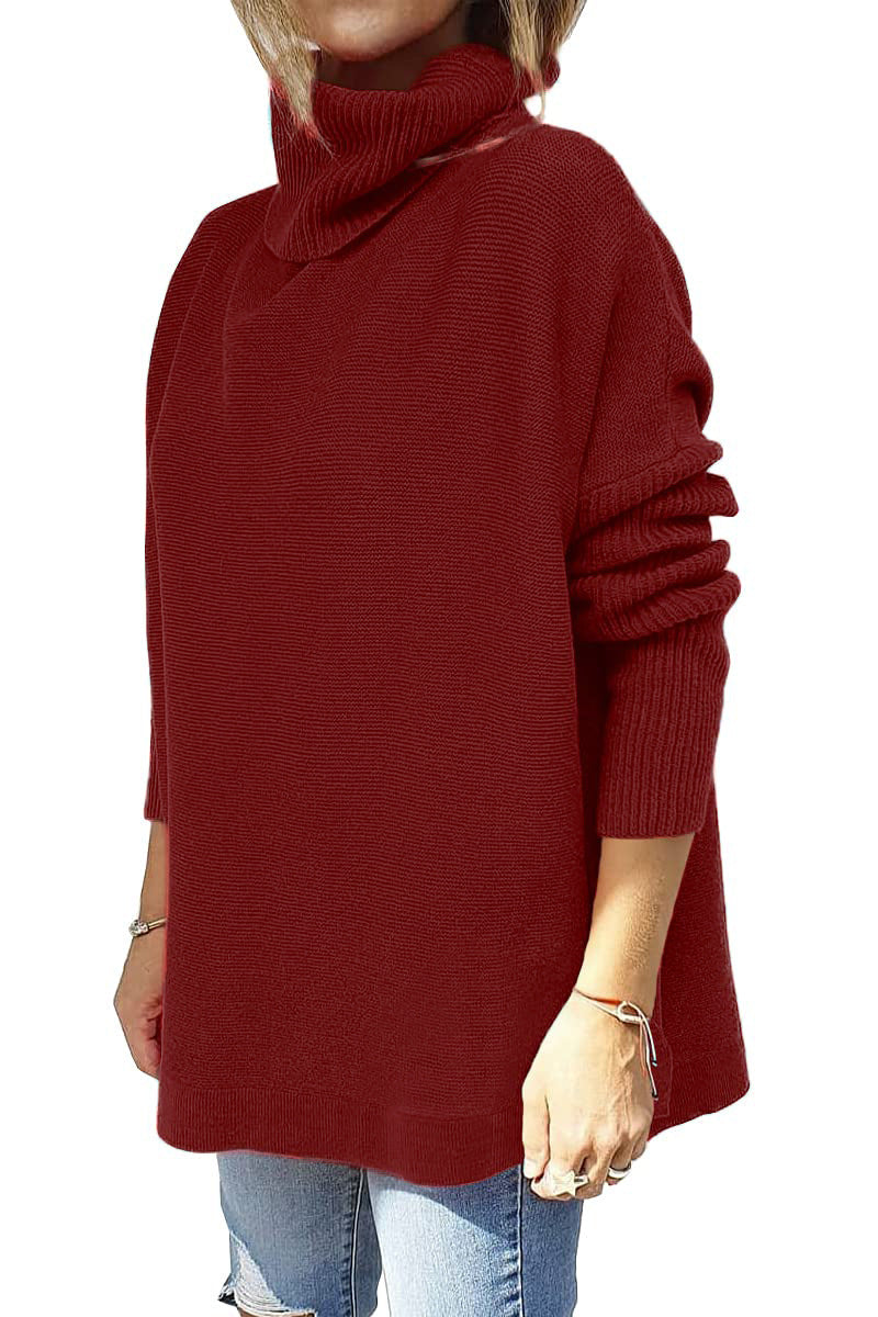 Macey - Maglione collo alto casual in lana per donne