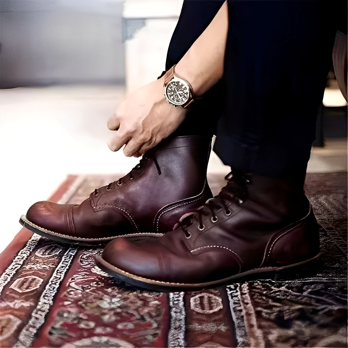 Garrick - Solidi stivali in pelle vintage per uomini