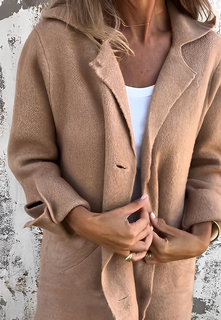 Izabelle - Cappotto lungo casual a maglia per donne