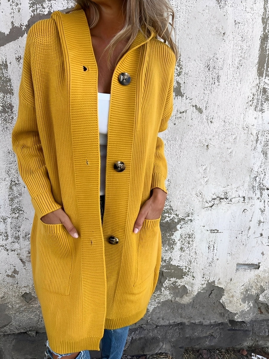 Suzanna - Cardigan lungo con cappuccio per donne