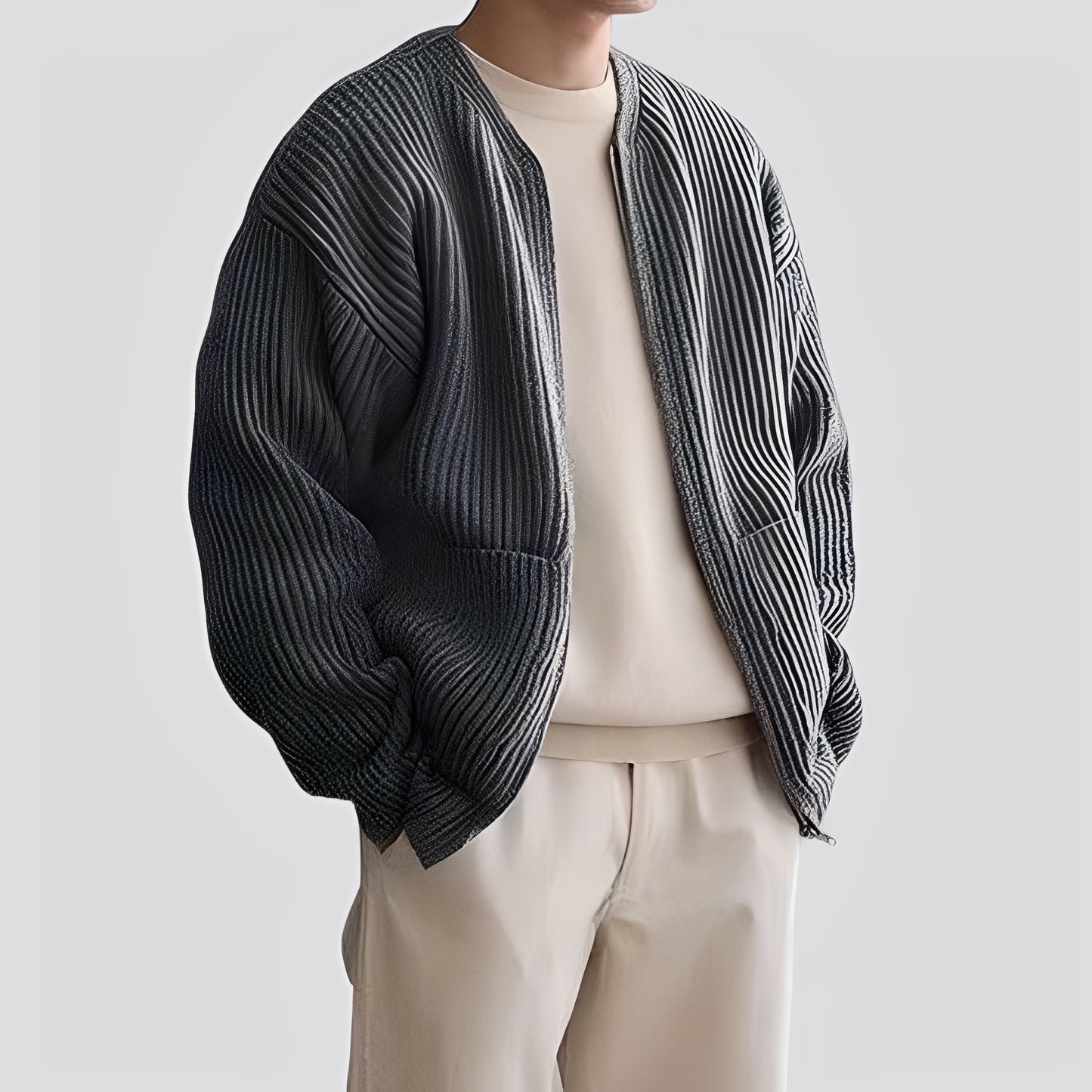 Willy - Cardigan da uomo a maglia morbida con zip