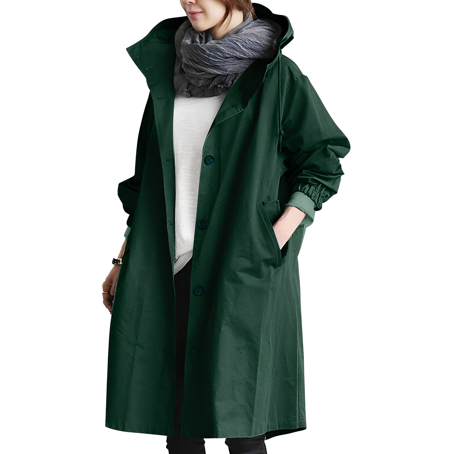 Alicia - Trench-coat da donna con cappuccio