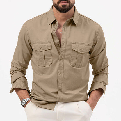 Dennis - Camicia tradizionale a maniche lunghe con tasche per uomo