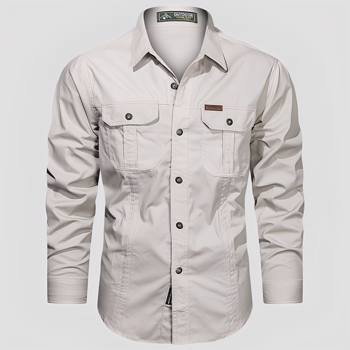 Ranulph - Camicia Cargo da Uomo con Maniche Lunghe, Stile Casual