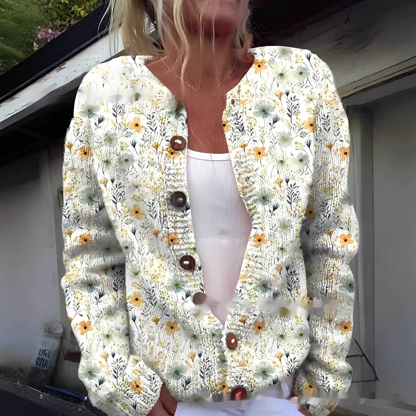 Wilda - Cardigan elegante e caldo con decorazione floreale per donne