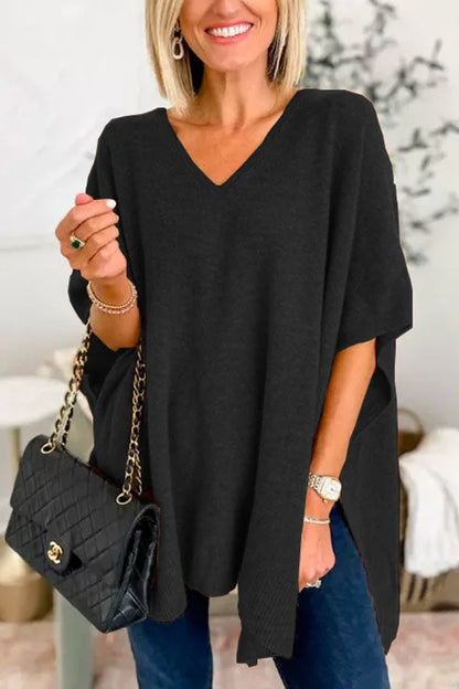 Ginny - Poncho a V senza tempo con una vestibilità rilassata