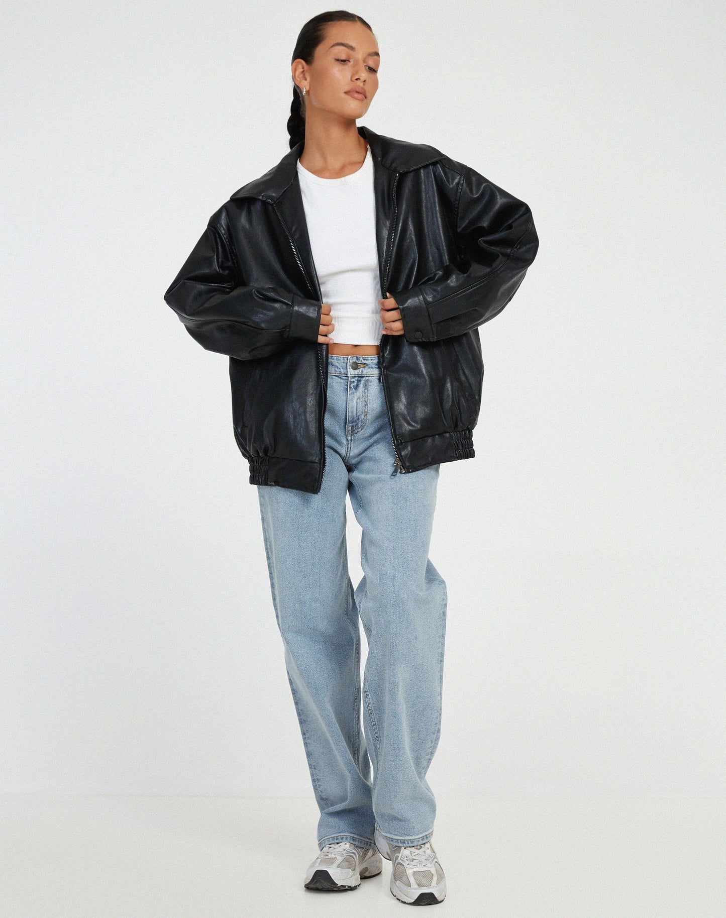 Ariane – Giacca in pelle da donna in stile oversize