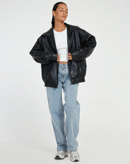 Ariane – Giacca in pelle da donna in stile oversize