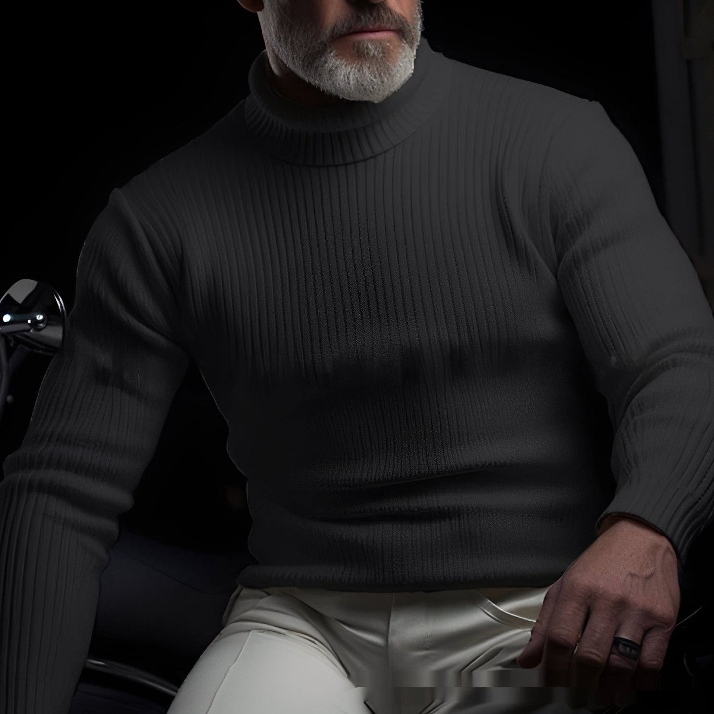 Jaron - Maglione uomo casual a collo alto