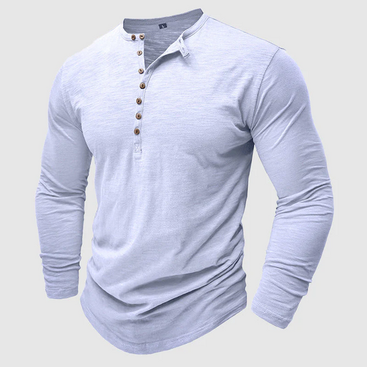 Ansel - Camicia informale in cotone con bottoni per uomo
