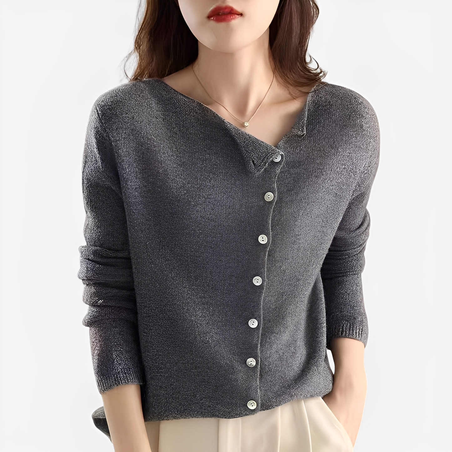 Daria - Elegante, caldo cardigan monopetto da donna