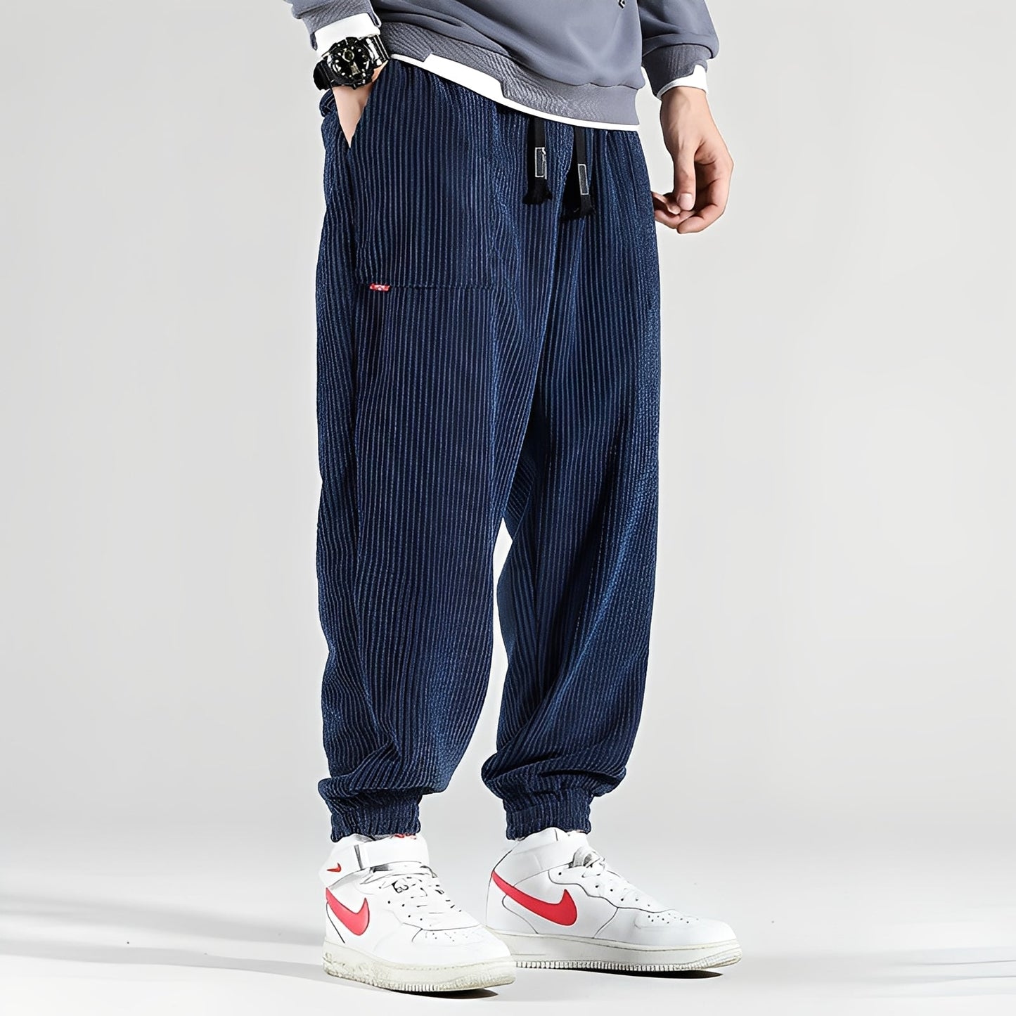 Kodey - Pantaloni larghi in velluto a coste per uomo