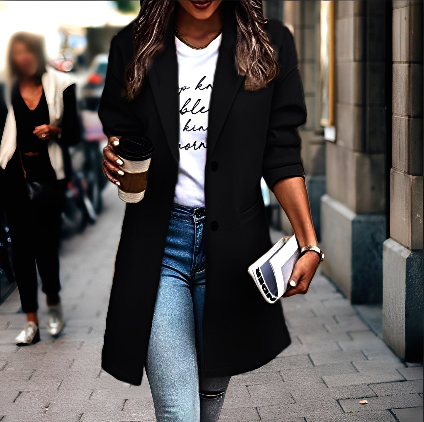 Samantha - Cappotto di lana spesso e moderno per donne