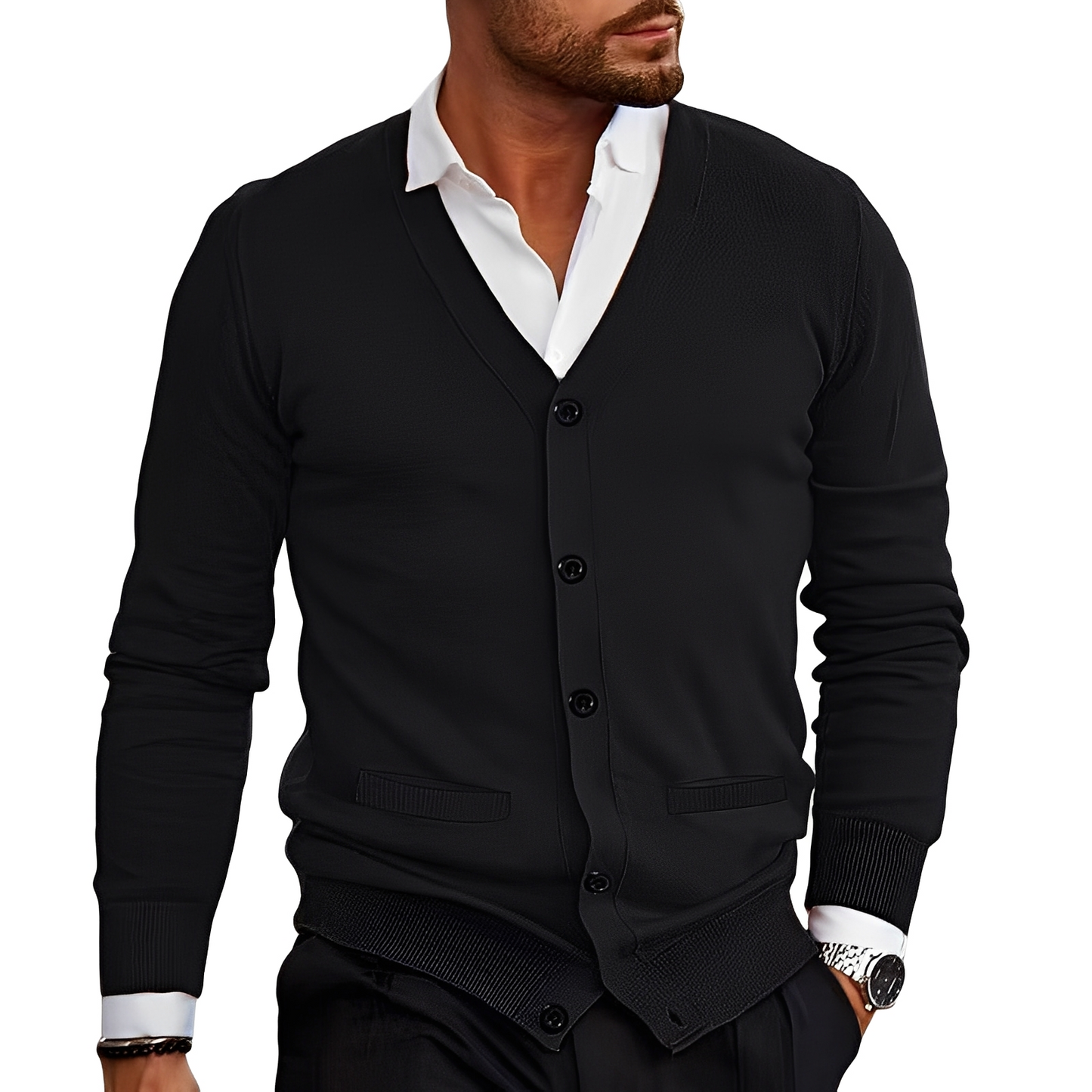 Kyler - Cardigan elegante con bottoni per uomo